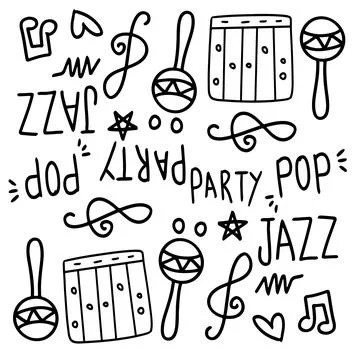 Music vector set bundle design Stockillustratie