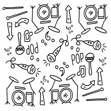 Music vector set bundle design Stock Illustration