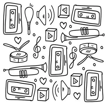 Music vector set bundle design Stock Illustration