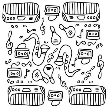 Music vector set bundle design Stock Illustration