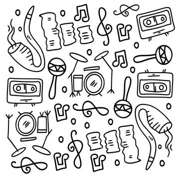 Music vector set bundle design Stock Illustration