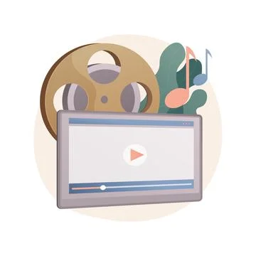 Music video abstract concept vector illustration. Illustrazione stock