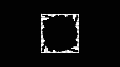 Music video equalizer, on a black background, a square of stripes inward Stock Footage 157727413