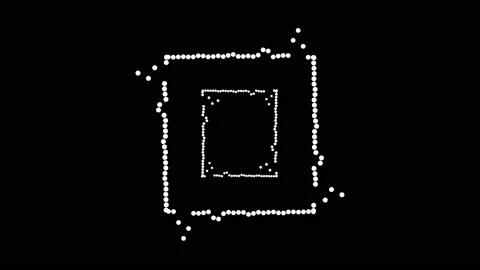 Music video equalizer, on a black background, a double square of dots, some Stock Footage 157727511