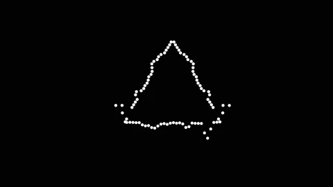 Music video equalizer, on black background, triangle of dots outward Stock Footage 157727744