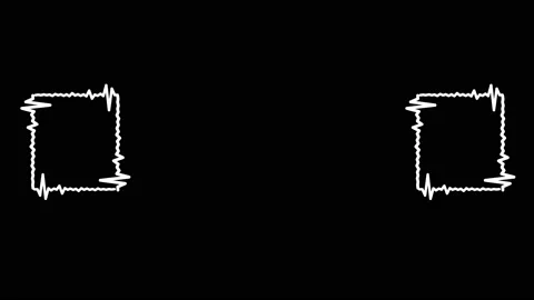 Music video equalizer, on a black background, two squares on the sides Stock Footage 157727787
