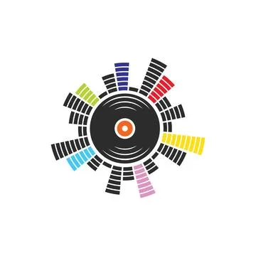 Music vinyl equalizer icon vector illustration design template イラスト素材