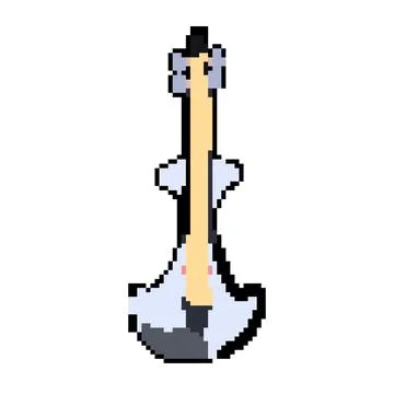 Music violin pixel art vector illustration 스톡 일러스트