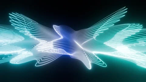 Music wave equalizer cyan and blue with white VJ seamless loop background000 库存影片 340066755