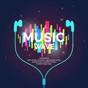 Music wave, geometric background. Stock Illustration