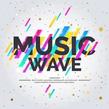 Music wave, geometric background. Stock Illustration