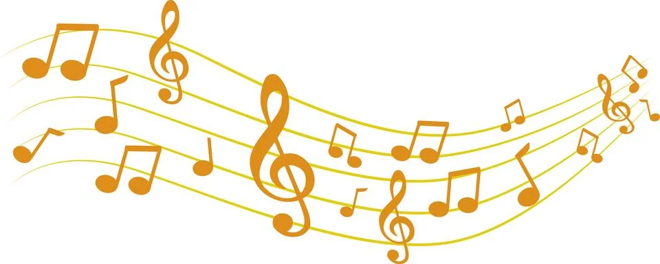 Music wave note colorMusic notes wave, Curve musical signs, sound wave line.. Stock Illustration