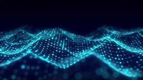 Music wave of particles and lines. Abstract blue background with a dynamic wave. Stock Footage 271493808