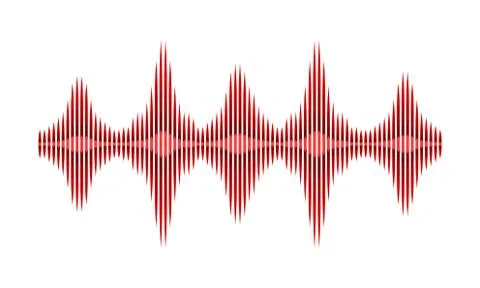 Music wave pattern. Digital audio equalizer. Bright red sound pulse. Musical 스톡 일러스트