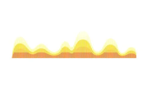 Music wave pattern. Yellow-orange sound pulse. Sound vibrations. Audio イラスト素材