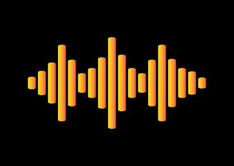 Music wave player logo. Equalizer element on a black background. Audio isolated Stock Illustration