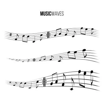 Music wave set. Vector music design elements. Stock Illustration