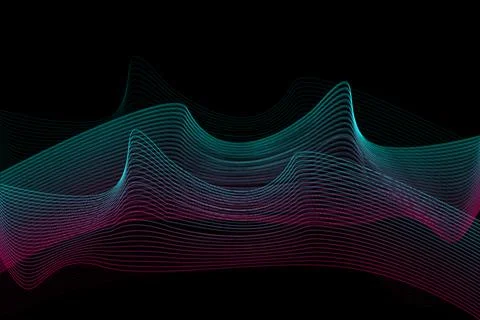 Music waves, gradient color background. Abstract sound wave stripe lines colo Stockillustratie