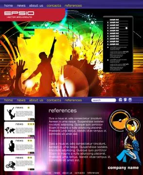 Music Website Template Stock Illustration