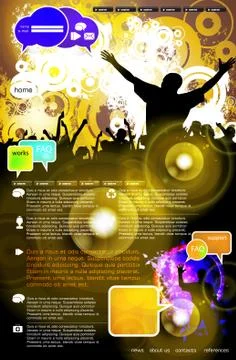 Music Website Template 库存插图