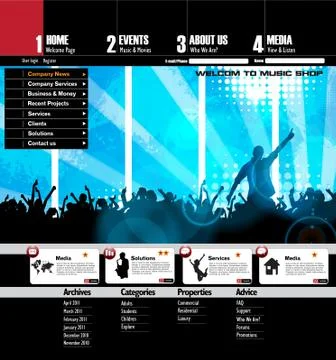 Music Website Template Stock Illustration