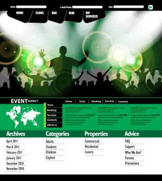 Music Website Template Stock Illustration