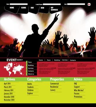 Music Website Template Stock Illustration