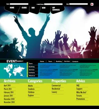 Music Website Template Stock Illustration