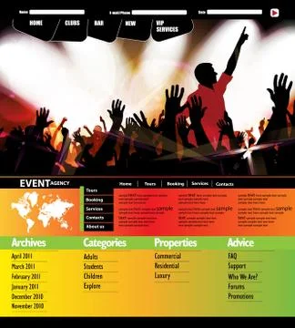 Music Website Template Stock Illustration