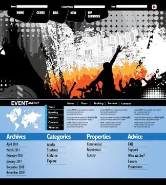 Music Website Template Stock Illustration