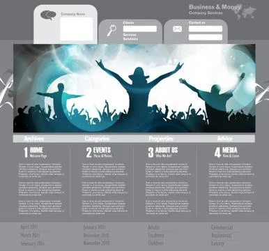 Music Website Template Stock Illustration