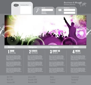 Music Website Template Stock Illustration