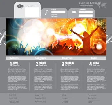 Music Website Template Stock Illustration