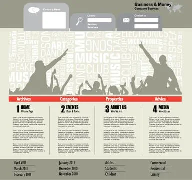 Music Website Template Stock Illustration