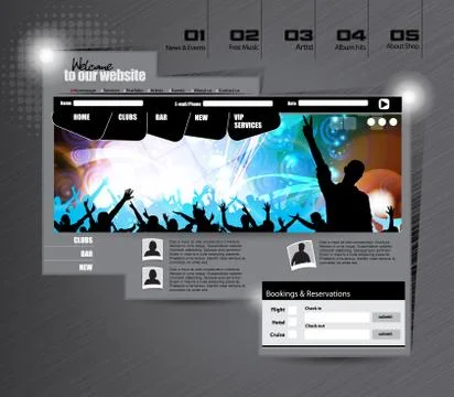 Music Website Template Stock Illustration