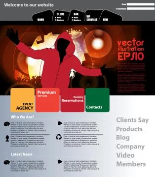 Music Website Template Stock Illustration