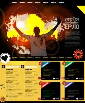 Music Website Template イラスト素材