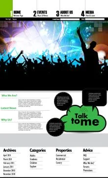 Music Website Template Stock Illustration