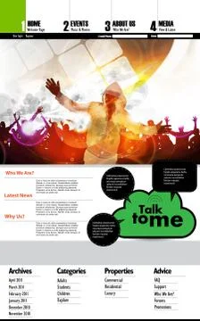 Music Website Template Stock Illustration