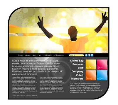Music Website Template Stock Illustration