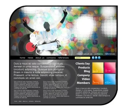 Music Website Template Stock Illustration