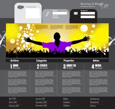 Music Website Template Stock-Illustration