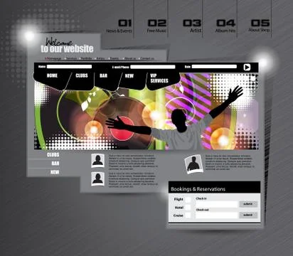Music Website Template 스톡 일러스트