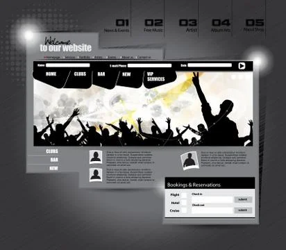 Music Website Template 스톡 일러스트
