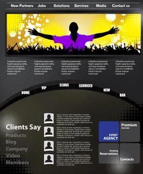 Music Website Template Stock Illustration