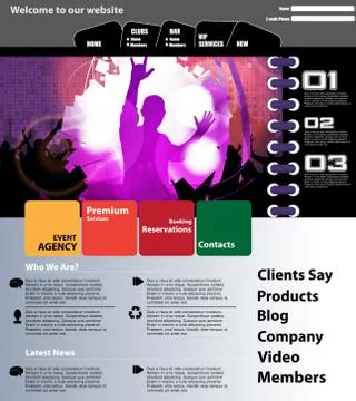 Music Website Template Stock Illustration