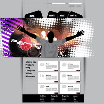 Music Website Template Stock Illustration