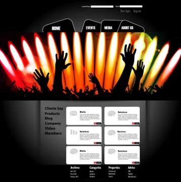 Music Website Template Stock Illustration