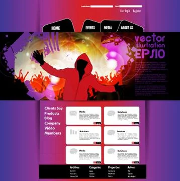 Music Website Template Stock Illustration