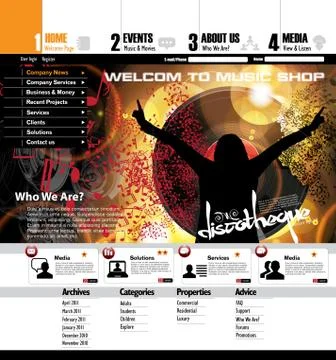 Music Website Template Stock-Illustration